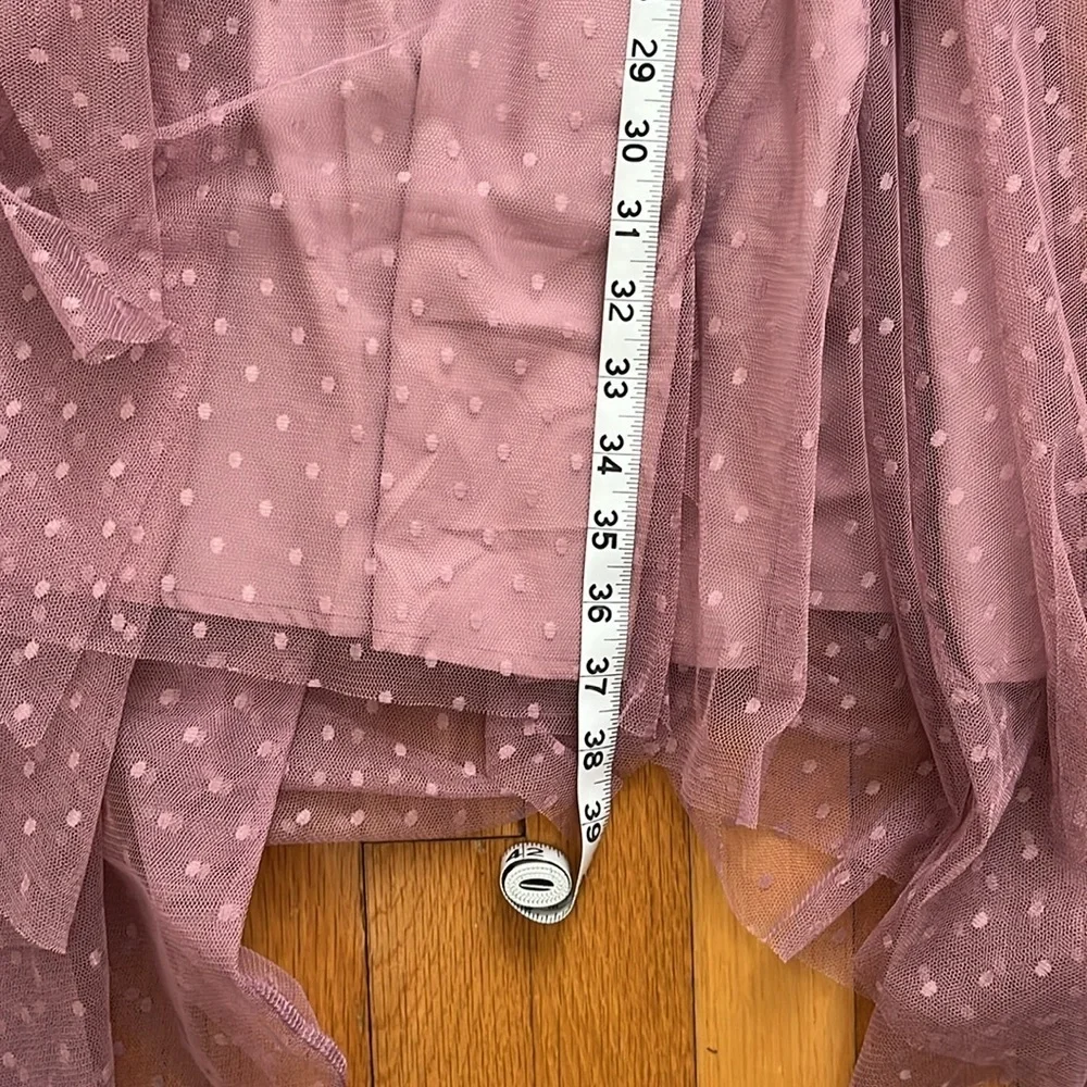 Mia Joy Joyfulie Dusty Rose Boho Mesh Overlay Asymmetrical Hem Maxi Dress